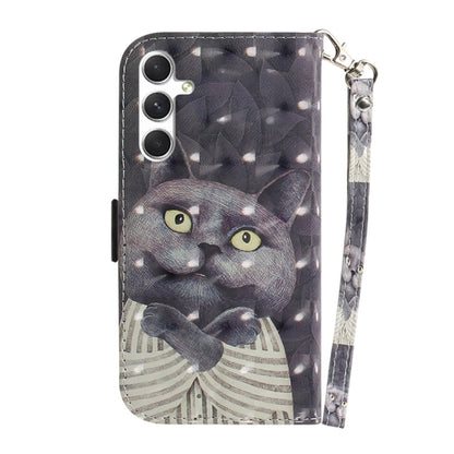 For Samsung Galaxy S25+ 5G 3D Colored Flip Leather Phone Case(Hug Cat) by buy2fix