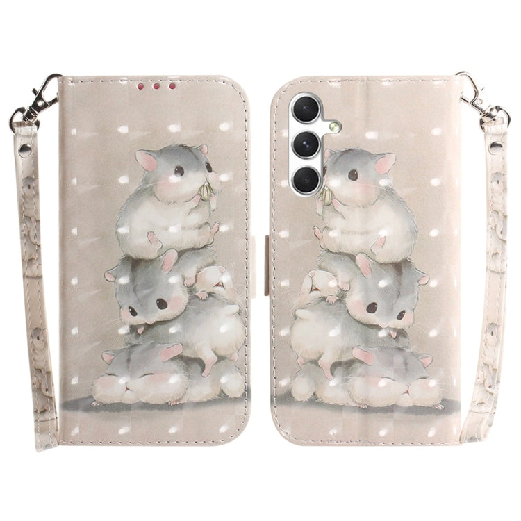For Samsung Galaxy S25+ 5G 3D Colored Flip Leather Phone Case(Squirrels) by buy2fix
