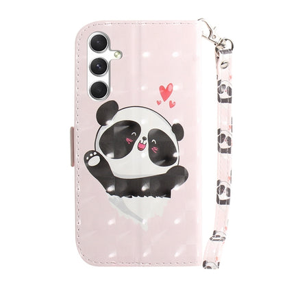 For Samsung Galaxy S25+ 5G 3D Colored Flip Leather Phone Case(Heart Panda) by buy2fix