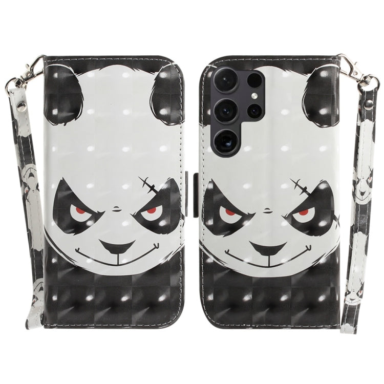For Samsung Galaxy S25 Ultra 5G 3D Colored Flip Leather Phone Case(Angry Bear) by buy2fix