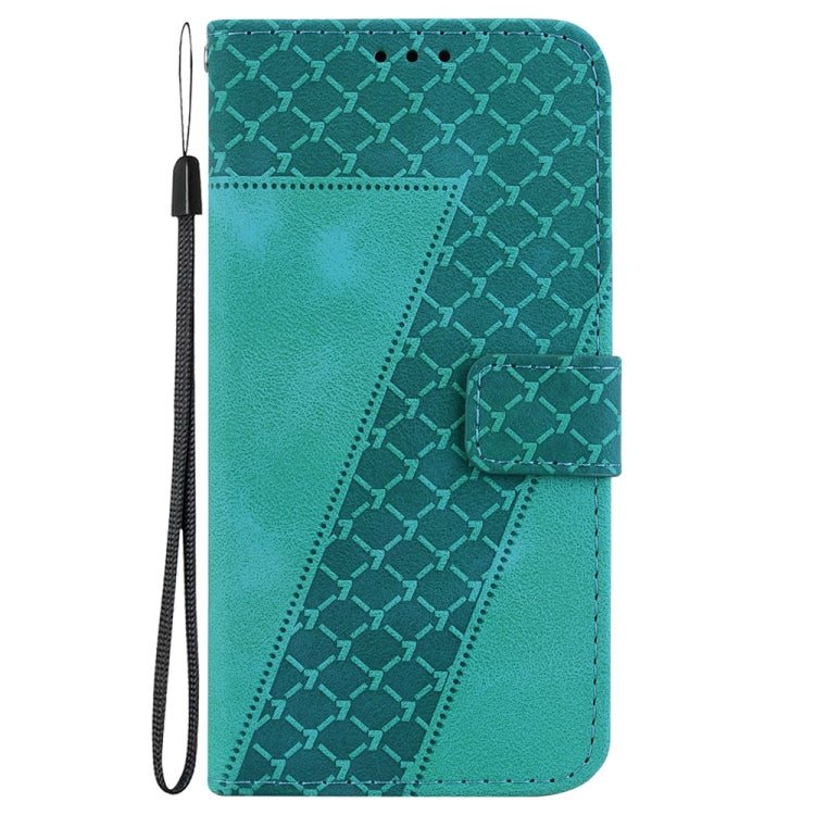 For Samsung Galaxy S25 5G Seven-shaped Embossed Leather Phone Case(Green) by buy2fix