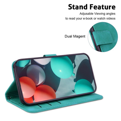 For Samsung Galaxy S25 5G Seven-shaped Embossed Leather Phone Case(Green) by buy2fix