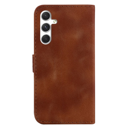 For Samsung Galaxy S25 5G Seven-shaped Embossed Leather Phone Case(Brown) by buy2fix