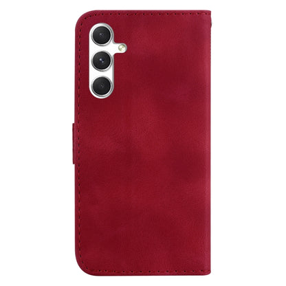 For Samsung Galaxy S25 5G Seven-shaped Embossed Leather Phone Case(Red) by buy2fix