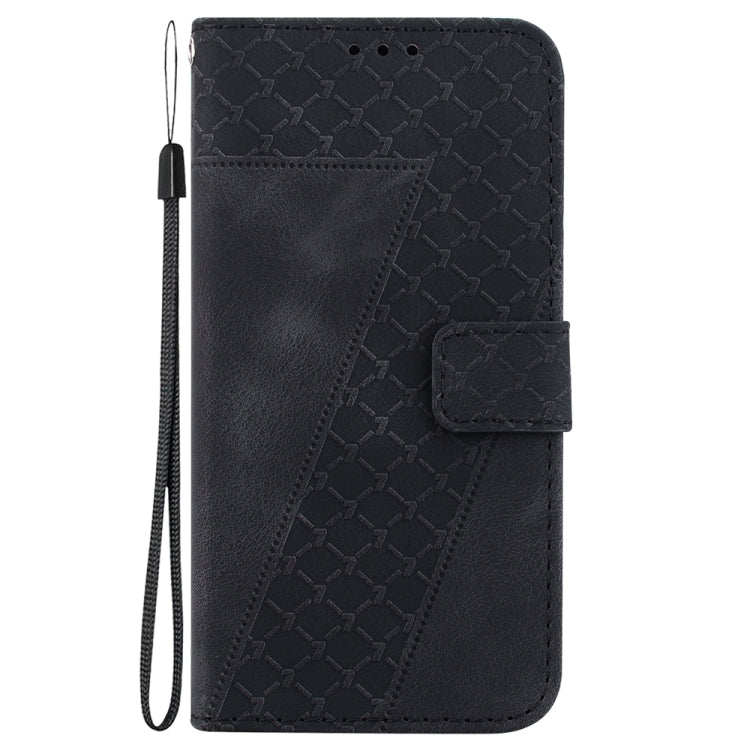 For Samsung Galaxy S25 5G Seven-shaped Embossed Leather Phone Case(Black) by buy2fix