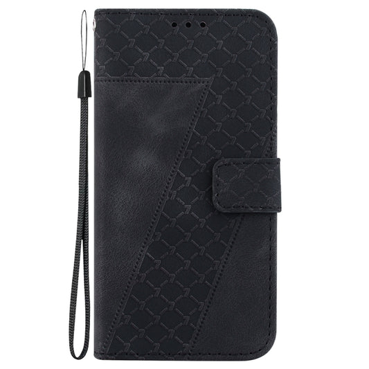For Samsung Galaxy S25 5G Seven-shaped Embossed Leather Phone Case(Black) by buy2fix