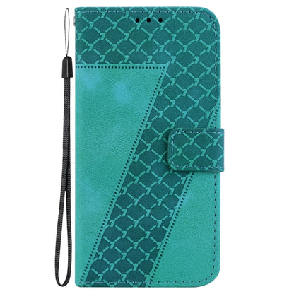 For Samsung Galaxy S25+ 5G Seven-shaped Embossed Leather Phone Case(Green) by buy2fix