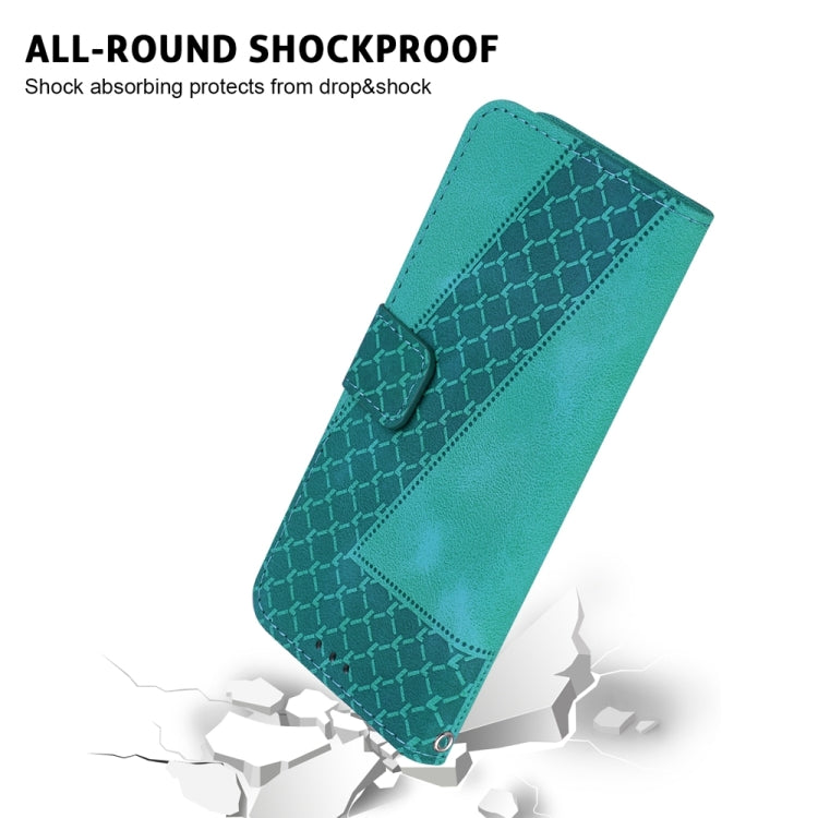 For Samsung Galaxy S25+ 5G Seven-shaped Embossed Leather Phone Case(Green) by buy2fix