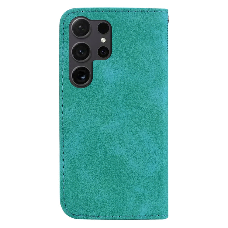 For Samsung Galaxy S25 Ultra 5G Seven-shaped Embossed Leather Phone Case(Green) by buy2fix