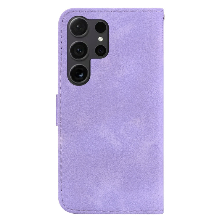 For Samsung Galaxy S25 Ultra 5G Seven-shaped Embossed Leather Phone Case(Purple) by buy2fix