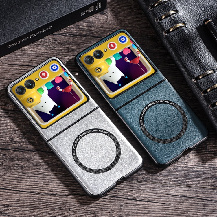 For Motorola Razr 50 Folding PU MagSafe Magnetic Phone Case(Black) by buy2fix