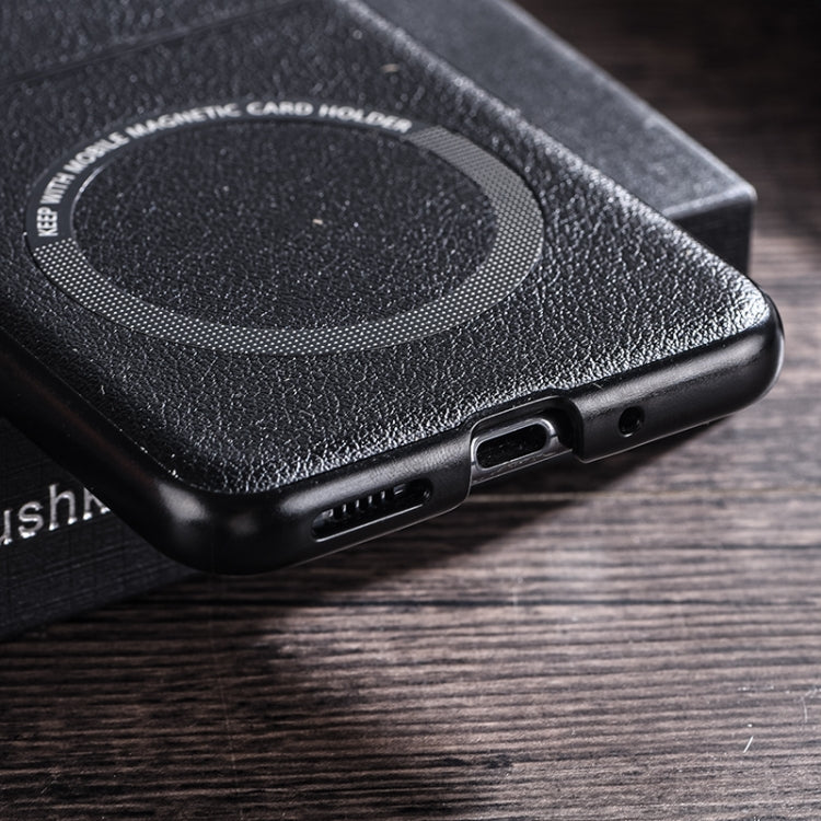 For Motorola Razr 50 Folding PU MagSafe Magnetic Phone Case(Black) by buy2fix