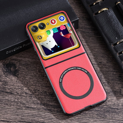 For Motorola Razr 50 Folding PU MagSafe Magnetic Phone Case(Red) by buy2fix