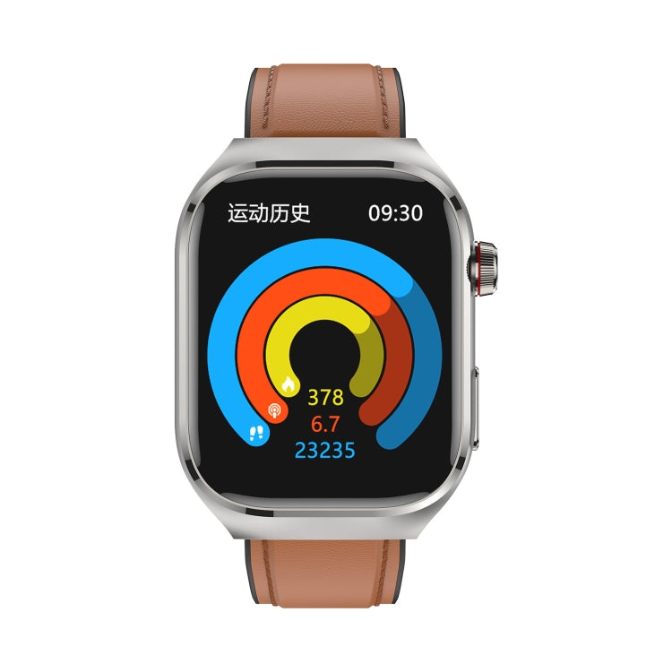 TK16 2.04 inch LCD Screen Leather Strap Smart Watch Supports Health Monitoring(Brown) by buy2fix