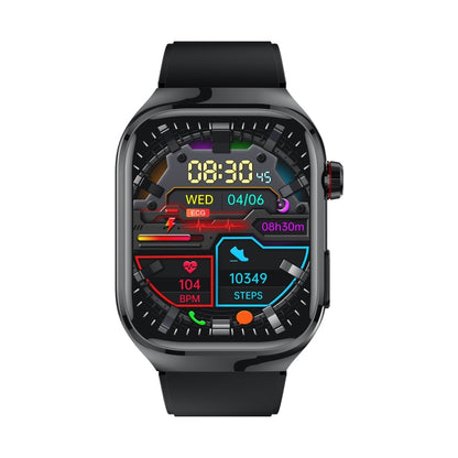 TK16 2.04 inch LCD Screen Silicone Strap Smart Watch Supports Health Monitoring(Black) by buy2fix