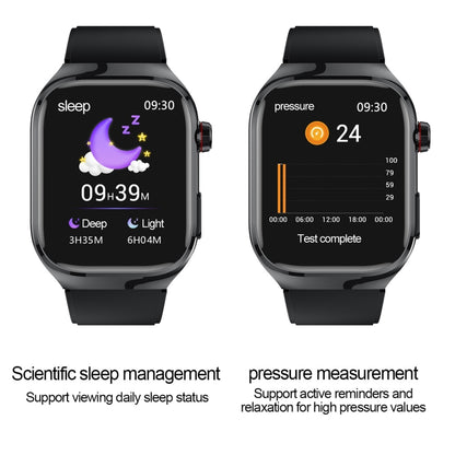 TK16 2.04 inch LCD Screen Silicone Strap Smart Watch Supports Health Monitoring(Black) by buy2fix