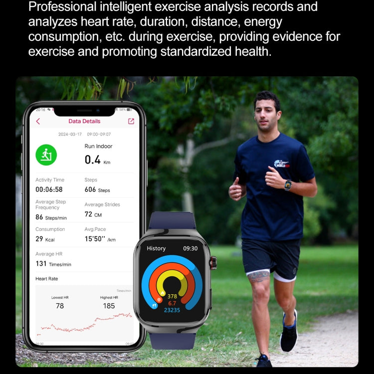 TK16 2.04 inch LCD Screen Silicone Strap Smart Watch Supports Health Monitoring(Black) by buy2fix