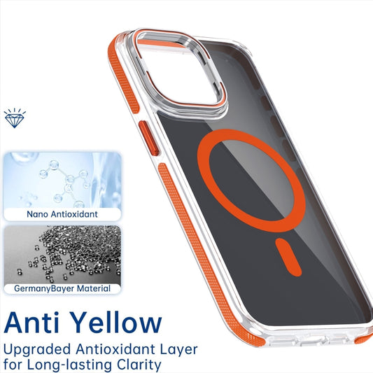 For iPhone 15 Pro Magsafe Dual-Color Transparent Black Lens Holder Phone Case(Gray) - iPhone 15 Pro Cases by buy2fix | Online Shopping UK | buy2fix
