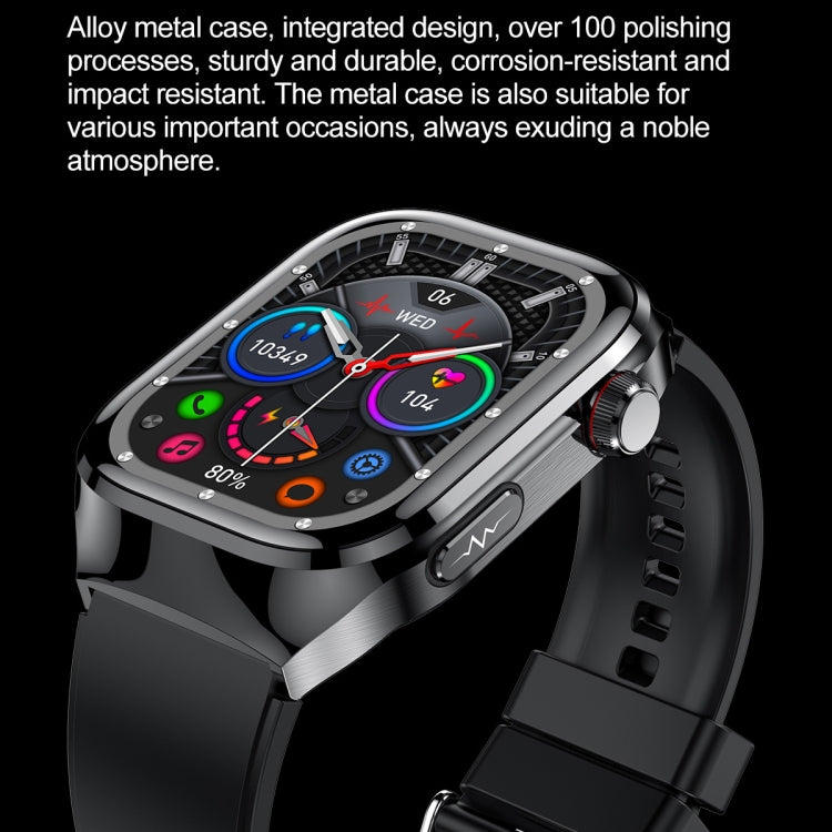 TK16 2.04 inch LCD Screen Steel Strap Smart Watch Supports Health Monitoring(Black) by buy2fix