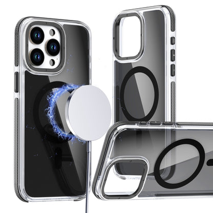 For iPhone 13 Pro Magsafe Dual-Color Transparent Black Full Coverage Phone Case(Black) by buy2fix