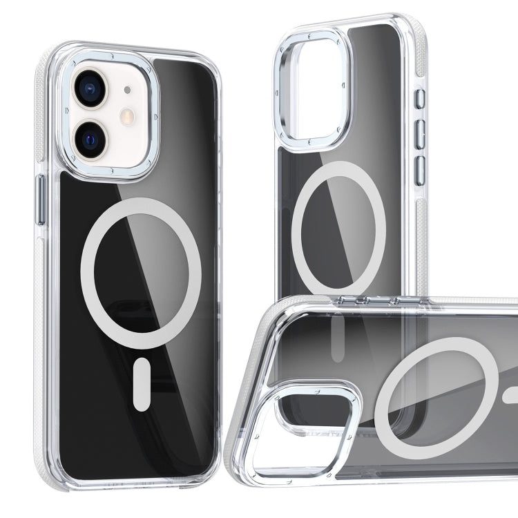 For iPhone 11 Magsafe Dual-Color Transparent Black Full Coverage Phone Case(White) by buy2fix