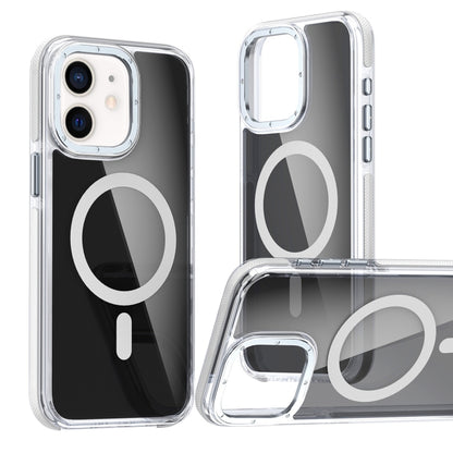 For iPhone 11 Magsafe Dual-Color Transparent Black Full Coverage Phone Case(White) by buy2fix