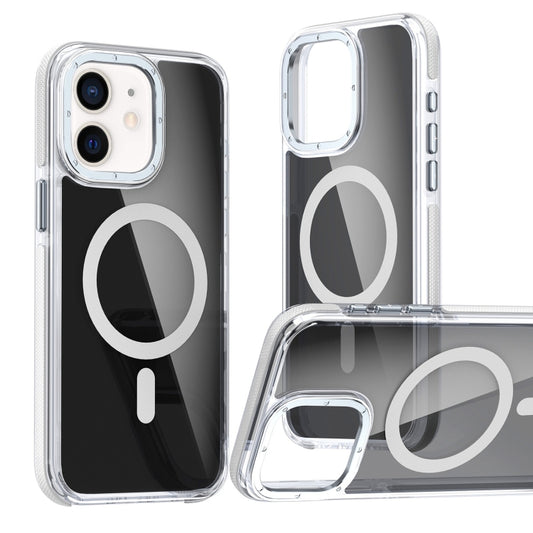 For iPhone 11 Magsafe Dual-Color Transparent Black Full Coverage Phone Case(White) by buy2fix