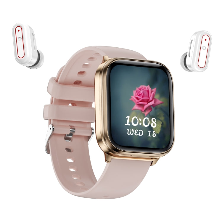 X9 1.85 inch Square Screen 2 in 1 Bluetooth Earphone Smart Watch(Gold Pink) by buy2fix