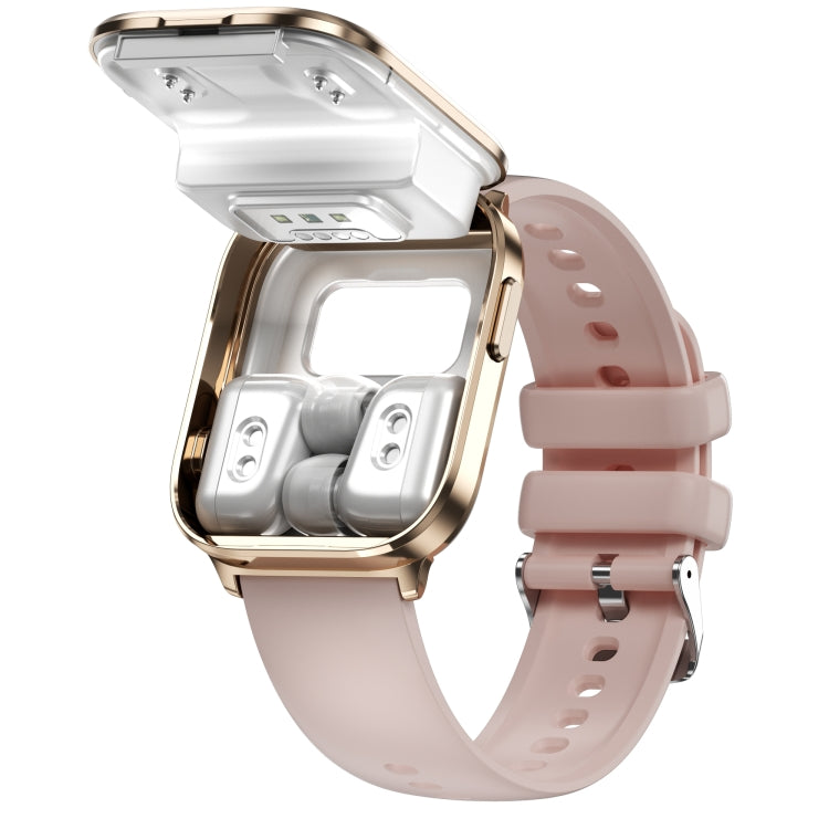 X9 1.85 inch Square Screen 2 in 1 Bluetooth Earphone Smart Watch(Gold Pink) by buy2fix
