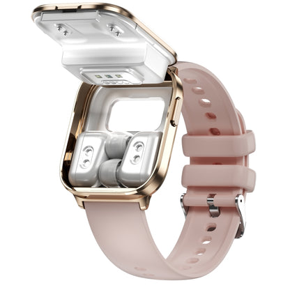 X9 1.85 inch Square Screen 2 in 1 Bluetooth Earphone Smart Watch(Gold Pink) by buy2fix