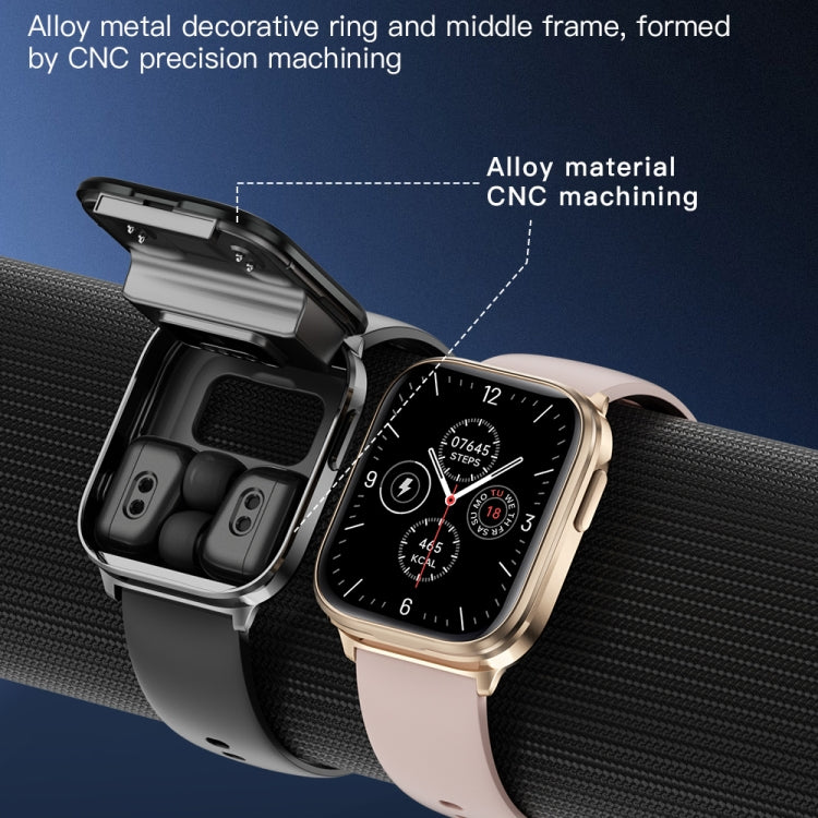 X9 1.85 inch Square Screen 2 in 1 Bluetooth Earphone Smart Watch(Black) by buy2fix