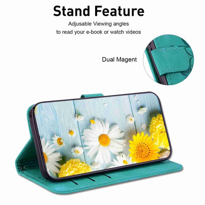 For Samsung Galaxy S25+ 5G Lily Embossed Leather Phone Case(Green) by buy2fix