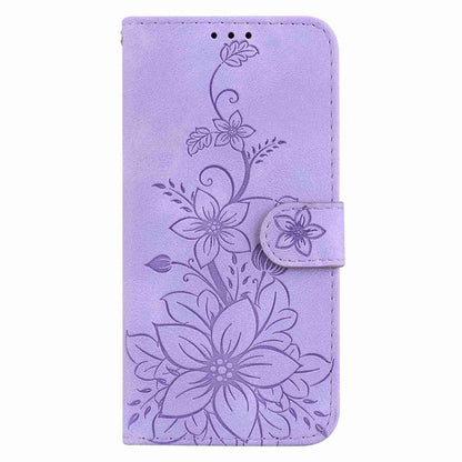 For Samsung Galaxy S25 Ultra 5G Lily Embossed Leather Phone Case(Purple) by buy2fix