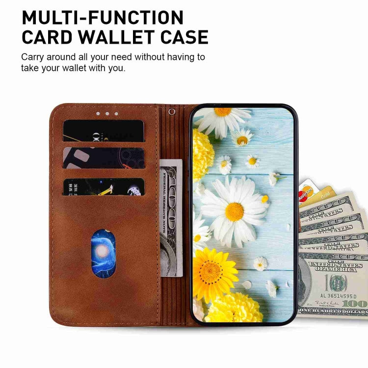 For Samsung Galaxy S25 Ultra 5G Lily Embossed Leather Phone Case(Brown) by buy2fix