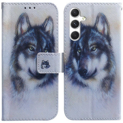 For Samsung Galaxy S25 5G Coloured Drawing Flip Leather Phone Case(White Wolf) by buy2fix