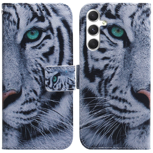 For Samsung Galaxy S25 5G Coloured Drawing Flip Leather Phone Case(Tiger) by buy2fix