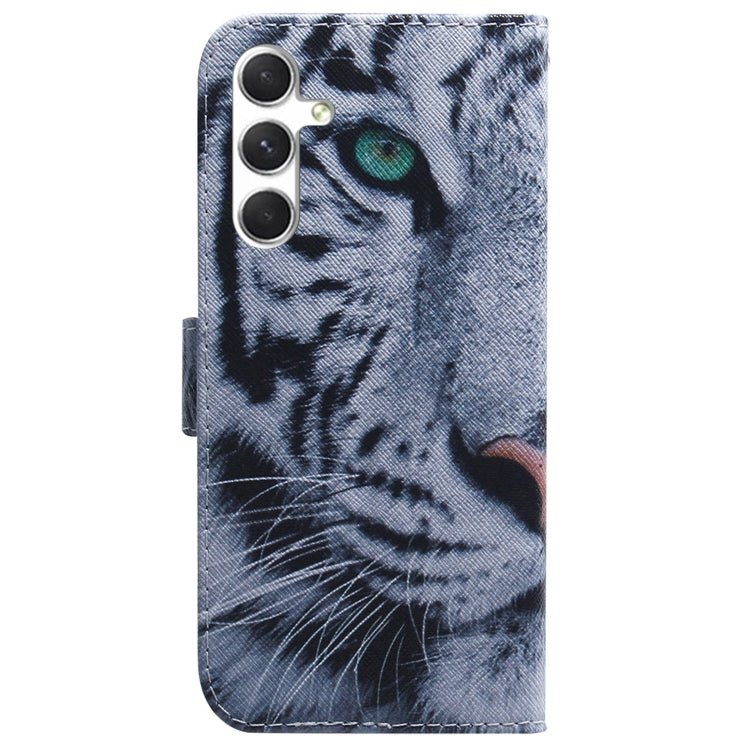 For Samsung Galaxy S25 5G Coloured Drawing Flip Leather Phone Case(Tiger) by buy2fix