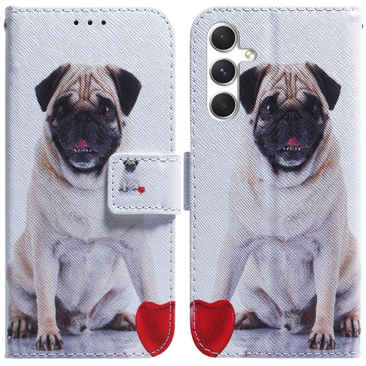 For Samsung Galaxy S25 5G Coloured Drawing Flip Leather Phone Case(Pug) by buy2fix