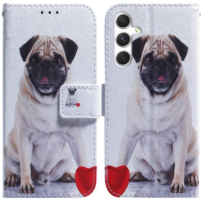 For Samsung Galaxy S25 5G Coloured Drawing Flip Leather Phone Case(Pug) by buy2fix