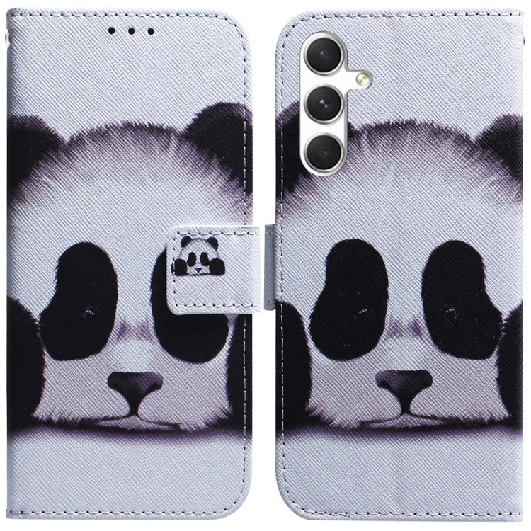 For Samsung Galaxy S25 5G Coloured Drawing Flip Leather Phone Case(Panda) by buy2fix