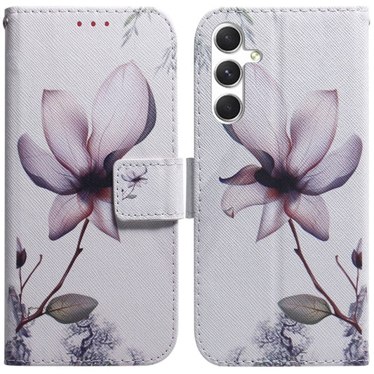 For Samsung Galaxy S25 5G Coloured Drawing Flip Leather Phone Case(Magnolia) by buy2fix