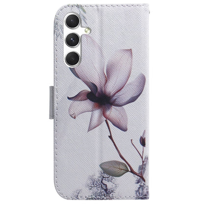 For Samsung Galaxy S25 5G Coloured Drawing Flip Leather Phone Case(Magnolia) by buy2fix