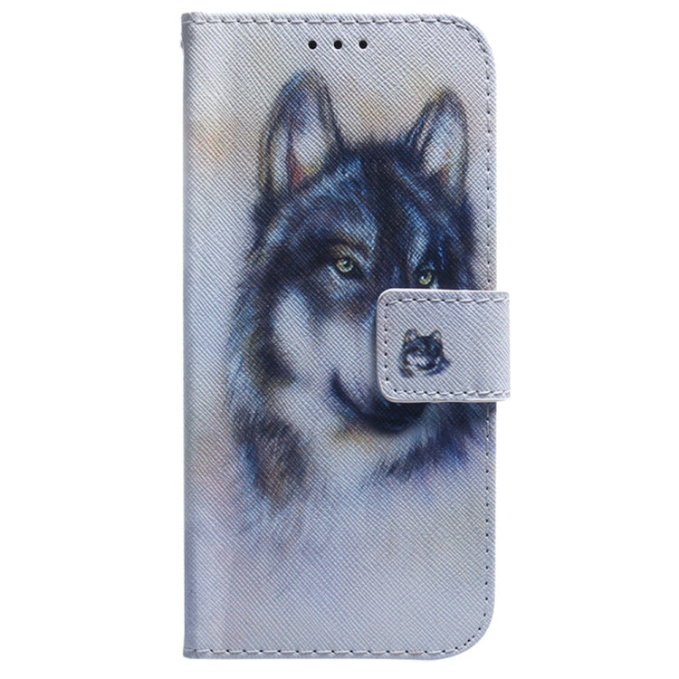 For Samsung Galaxy S25+ 5G Coloured Drawing Flip Leather Phone Case(White Wolf) by buy2fix