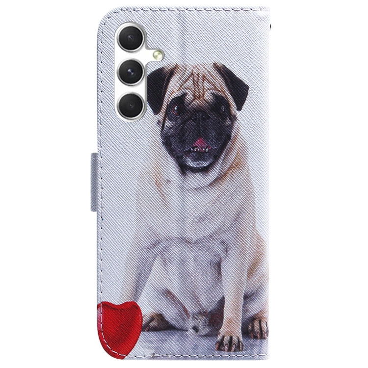 For Samsung Galaxy S25+ 5G Coloured Drawing Flip Leather Phone Case(Pug) by buy2fix