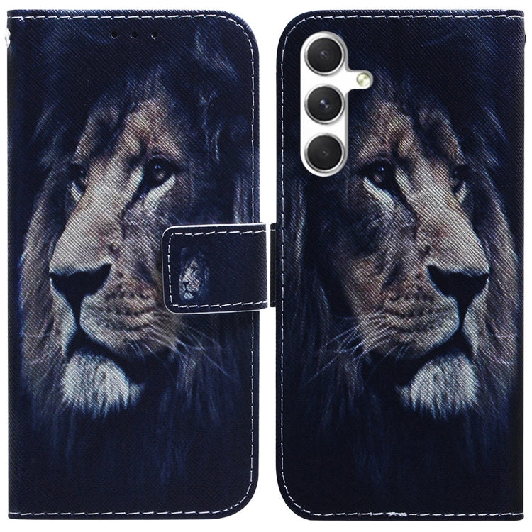 For Samsung Galaxy S25+ 5G Coloured Drawing Flip Leather Phone Case(Lion) by buy2fix