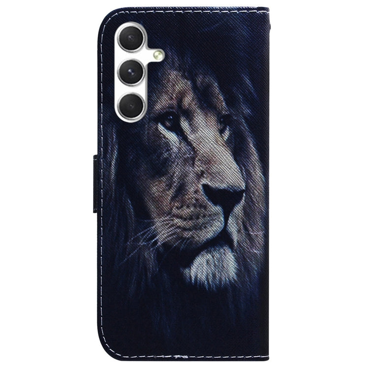 For Samsung Galaxy S25+ 5G Coloured Drawing Flip Leather Phone Case(Lion) by buy2fix