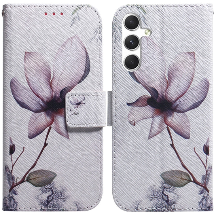 For Samsung Galaxy S25+ 5G Coloured Drawing Flip Leather Phone Case(Magnolia) by buy2fix