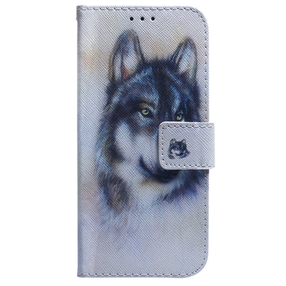 For Samsung Galaxy S25 Ultra 5G Coloured Drawing Flip Leather Phone Case(White Wolf) by buy2fix