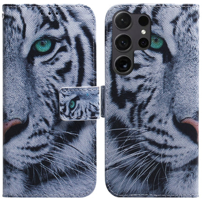 For Samsung Galaxy S25 Ultra 5G Coloured Drawing Flip Leather Phone Case(Tiger) by buy2fix