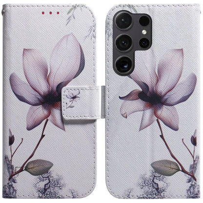 For Samsung Galaxy S25 Ultra 5G Coloured Drawing Flip Leather Phone Case(Magnolia) by buy2fix
